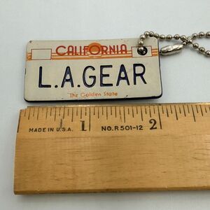 Vintage L.A. Gear California License Plate Keychain The Golden State 80s 90s